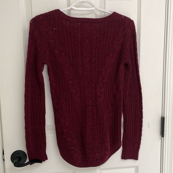 SO Sonoma Maroon Perfect Pullover Fitted Crew Neck Sweater Size XS - Picture 2 of 5